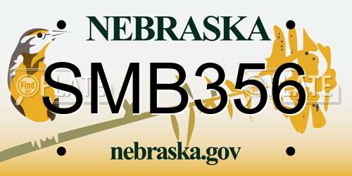 SMB356 Nebraska License Plate