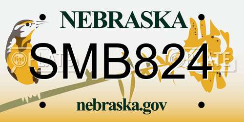 SMB824 Nebraska License Plate