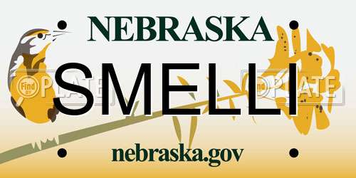 SMELLI Nebraska License Plate