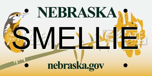 SMELLIE Nebraska License Plate