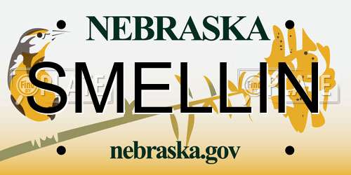 SMELLIN Nebraska License Plate