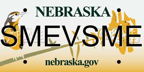 SMEVSME Nebraska License Plate
