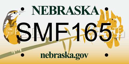 SMF165 Nebraska License Plate