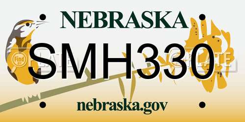 SMH330 Nebraska License Plate