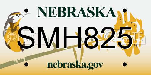 SMH825 Nebraska License Plate