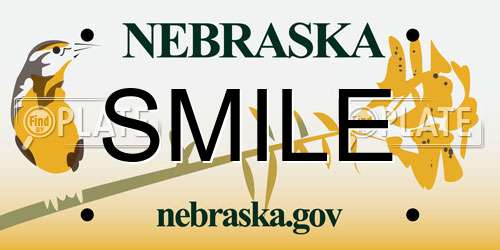 SMILE Nebraska License Plate