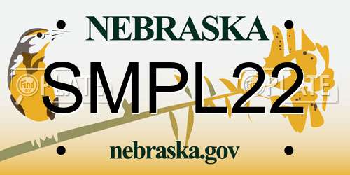 SMPL22 Nebraska License Plate