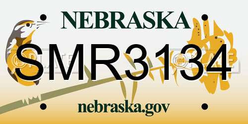 SMR3134 Nebraska License Plate
