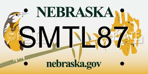 SMTL87 Nebraska License Plate