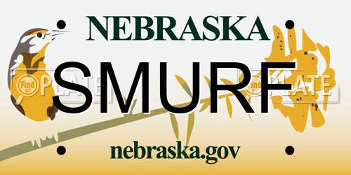 SMURF Nebraska License Plate