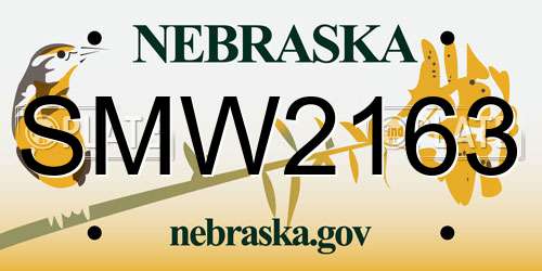 SMW2163 Nebraska License Plate