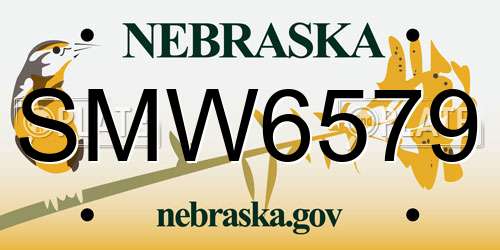 SMW6579 Nebraska License Plate