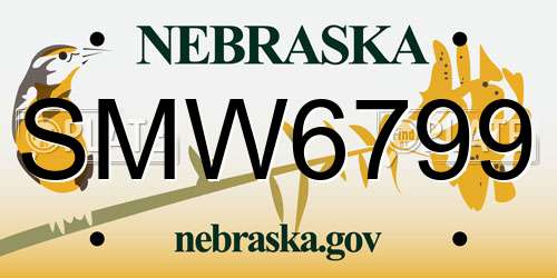 SMW6799 Nebraska License Plate
