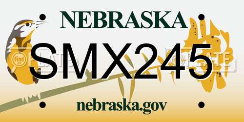 SMX245 Nebraska License Plate