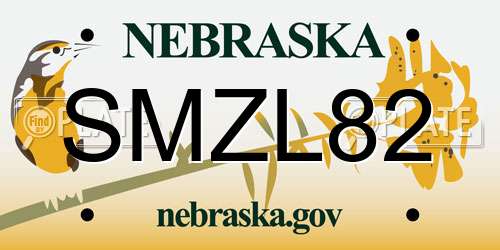 SMZL82 Nebraska License Plate