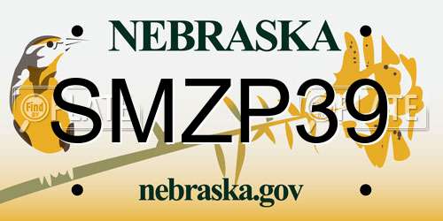 SMZP39 Nebraska License Plate