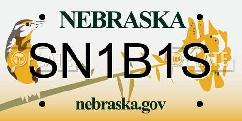 SN1B1S Nebraska License Plate