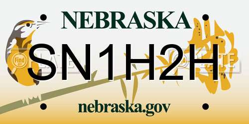 SN1H2H Nebraska License Plate