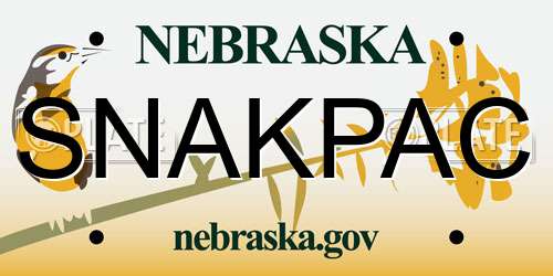 SNAKPAC Nebraska License Plate