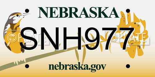 SNH977 Nebraska License Plate