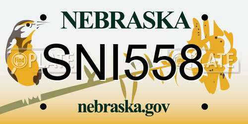 SNI558 Nebraska License Plate