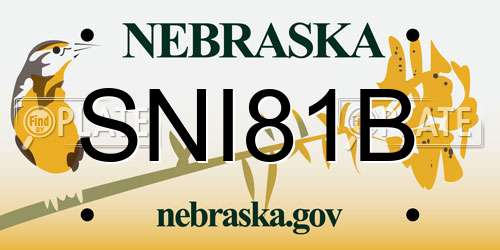 SNI81B Nebraska License Plate