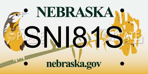 SNI81S Nebraska License Plate