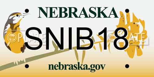 SNIB18 Nebraska License Plate