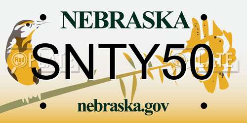 SNTY50 Nebraska License Plate