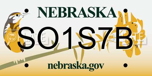 SO1S7B Nebraska License Plate
