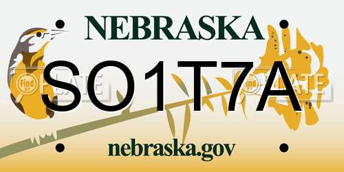 SO1T7A Nebraska License Plate