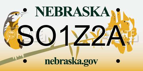 SO1Z2A Nebraska License Plate