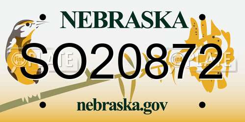 SO20872 Nebraska License Plate