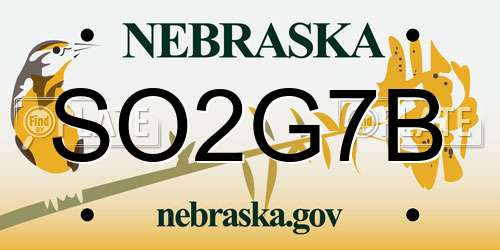 SO2G7B Nebraska License Plate
