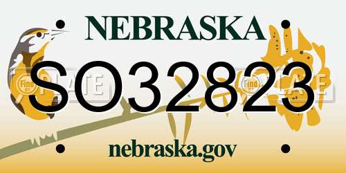 SO32823 Nebraska License Plate