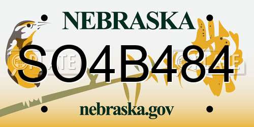 SO4B484 Nebraska License Plate