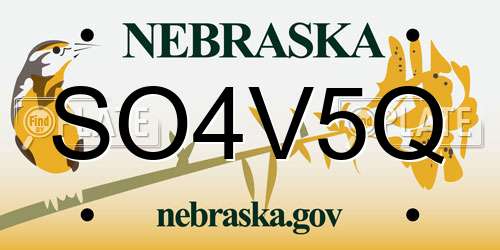SO4V5Q Nebraska License Plate
