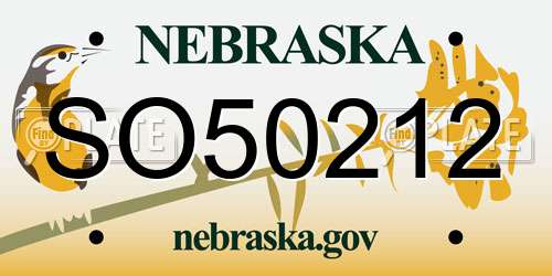 SO50212 Nebraska License Plate