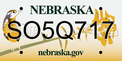 SO5Q717 Nebraska License Plate