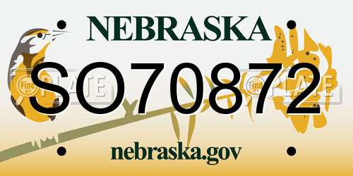 SO70872 Nebraska License Plate