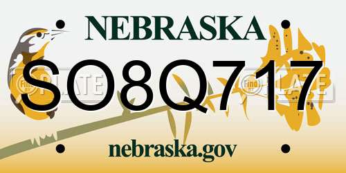 SO8Q717 Nebraska License Plate