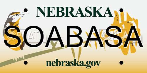 SOABASA Nebraska License Plate
