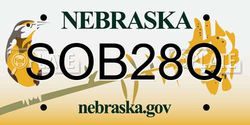 SOB28Q Nebraska License Plate