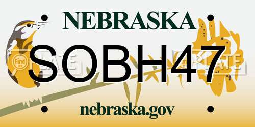 SOBH47 Nebraska License Plate