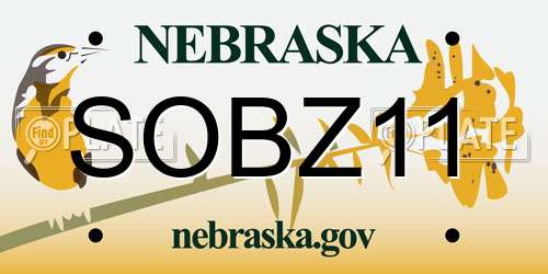 SOBZ11 Nebraska License Plate