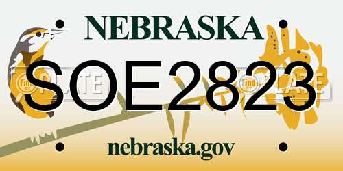 SOE2823 Nebraska License Plate