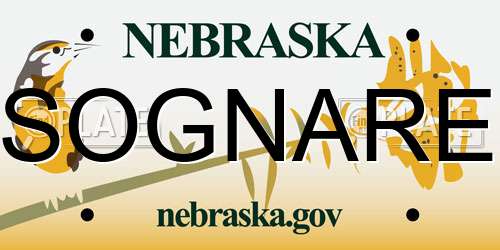 SOGNARE Nebraska License Plate