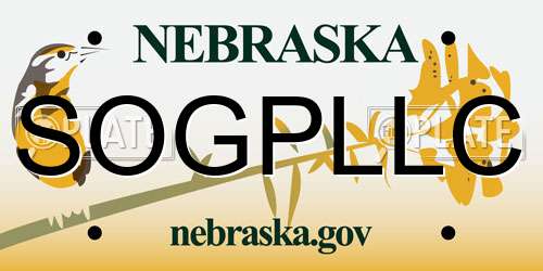 SOGPLLC Nebraska License Plate