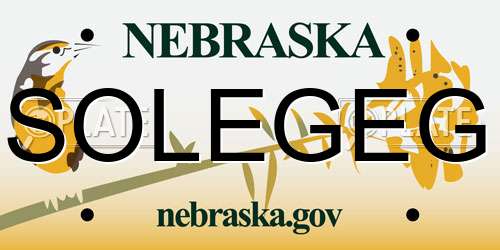 SOLEGEG Nebraska License Plate