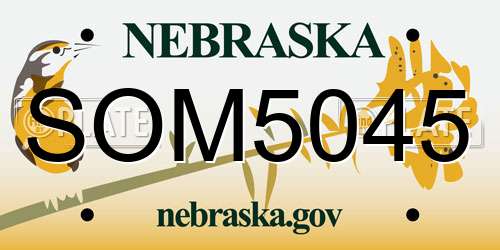 SOM5045 Nebraska License Plate